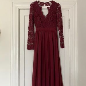 Lulus Burgandy Maxi Dress